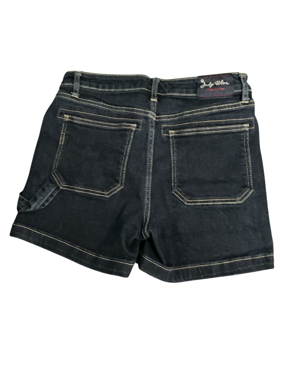 Judy Blue Dark Wash Stretch Denim Shorts Women’s L Cuffed Mid Rise Preloved A33 - Picture 6 of 6